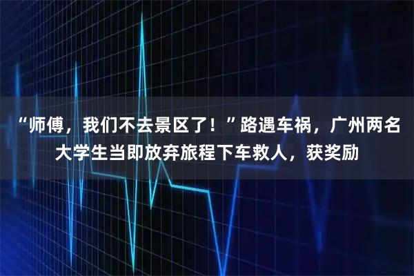“师傅，我们不去景区了！”路遇车祸，广州两名大学生当即放弃旅程下车救人，获奖励
